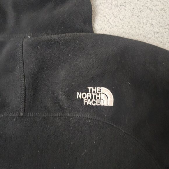 VTG North Face Women's Jacket Extra Small Black Fleece Hood Waffle Lining - Picture 3 of 16
